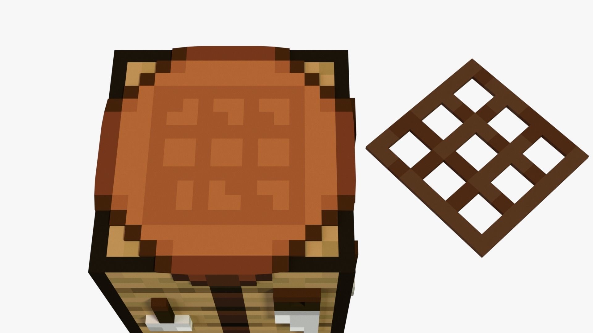 Minecraft Crafting Table Low-poly 3D model_8