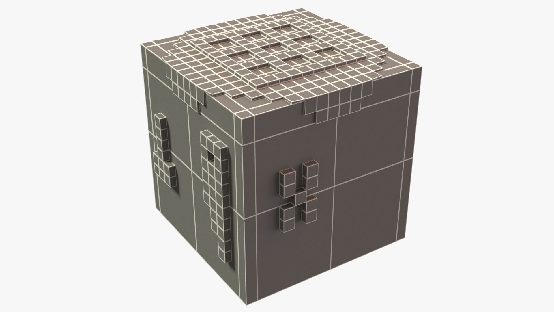 Minecraft Crafting Table Low-poly 3D model_10