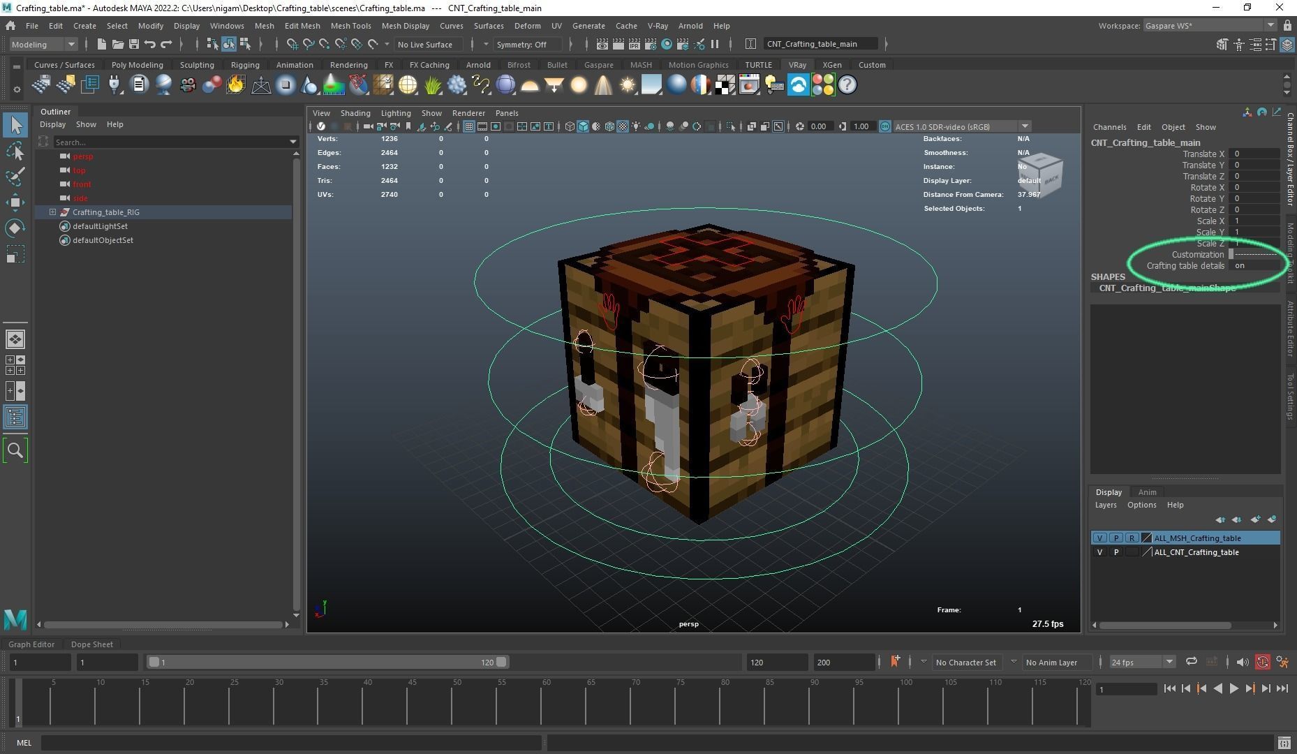 Minecraft Crafting Table Low-poly 3D model_13