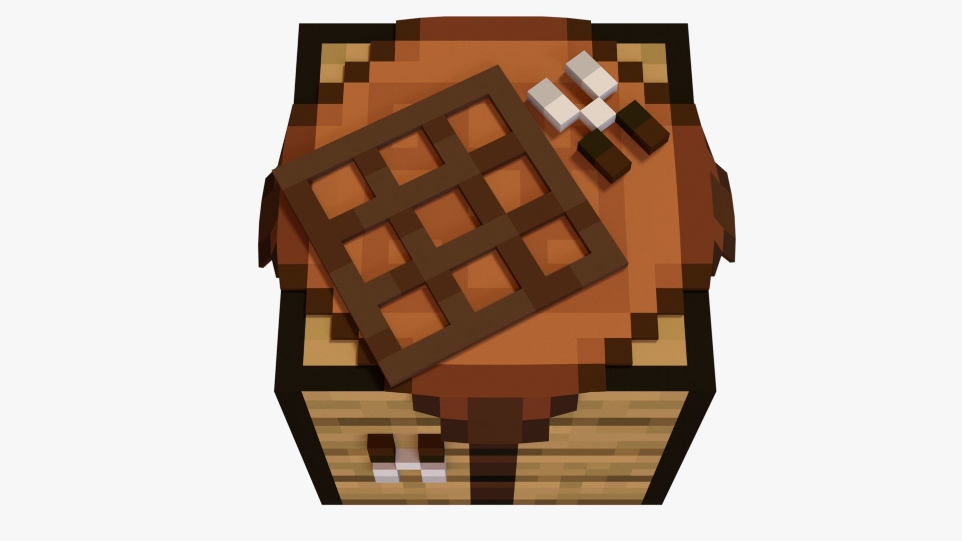 Minecraft Crafting Table Low-poly 3D model_3