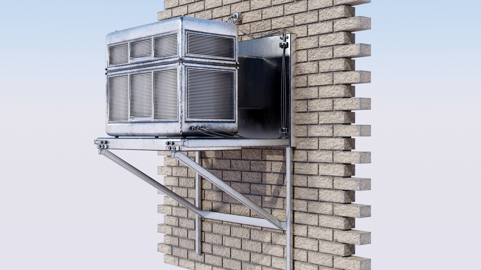 Air Conditioner Low-poly 3D model_2