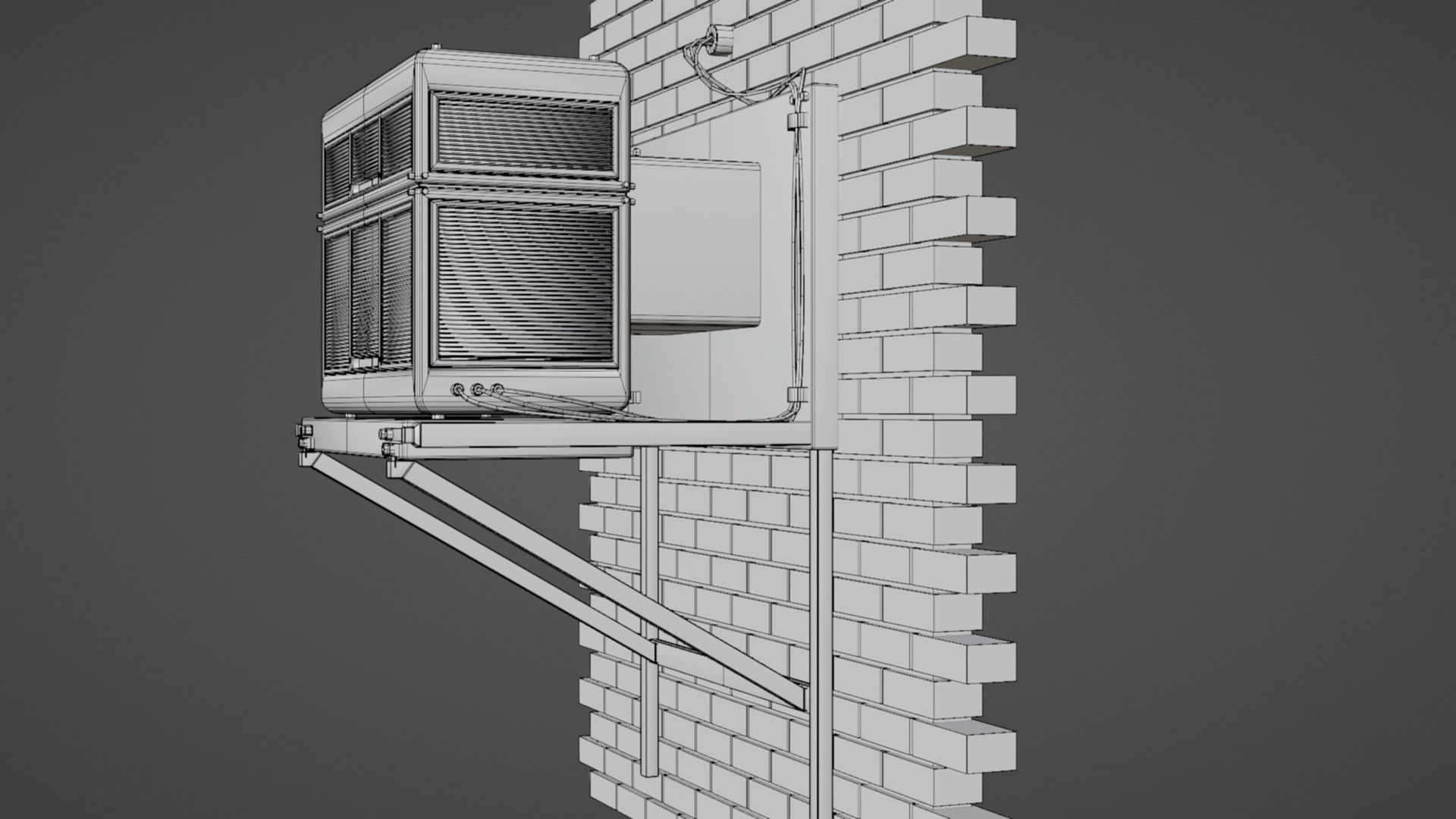 Air Conditioner Low-poly 3D model_7