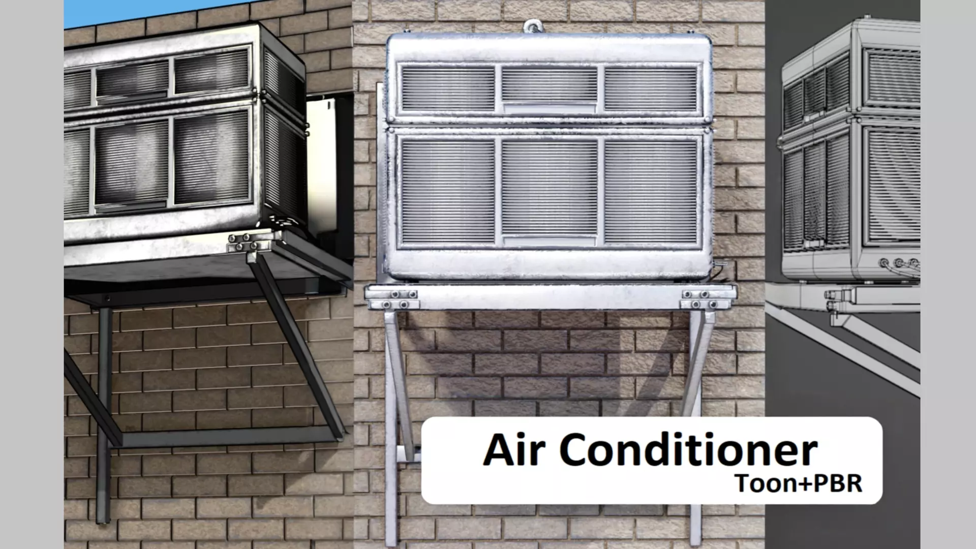 Air Conditioner Low-poly 3D model_0