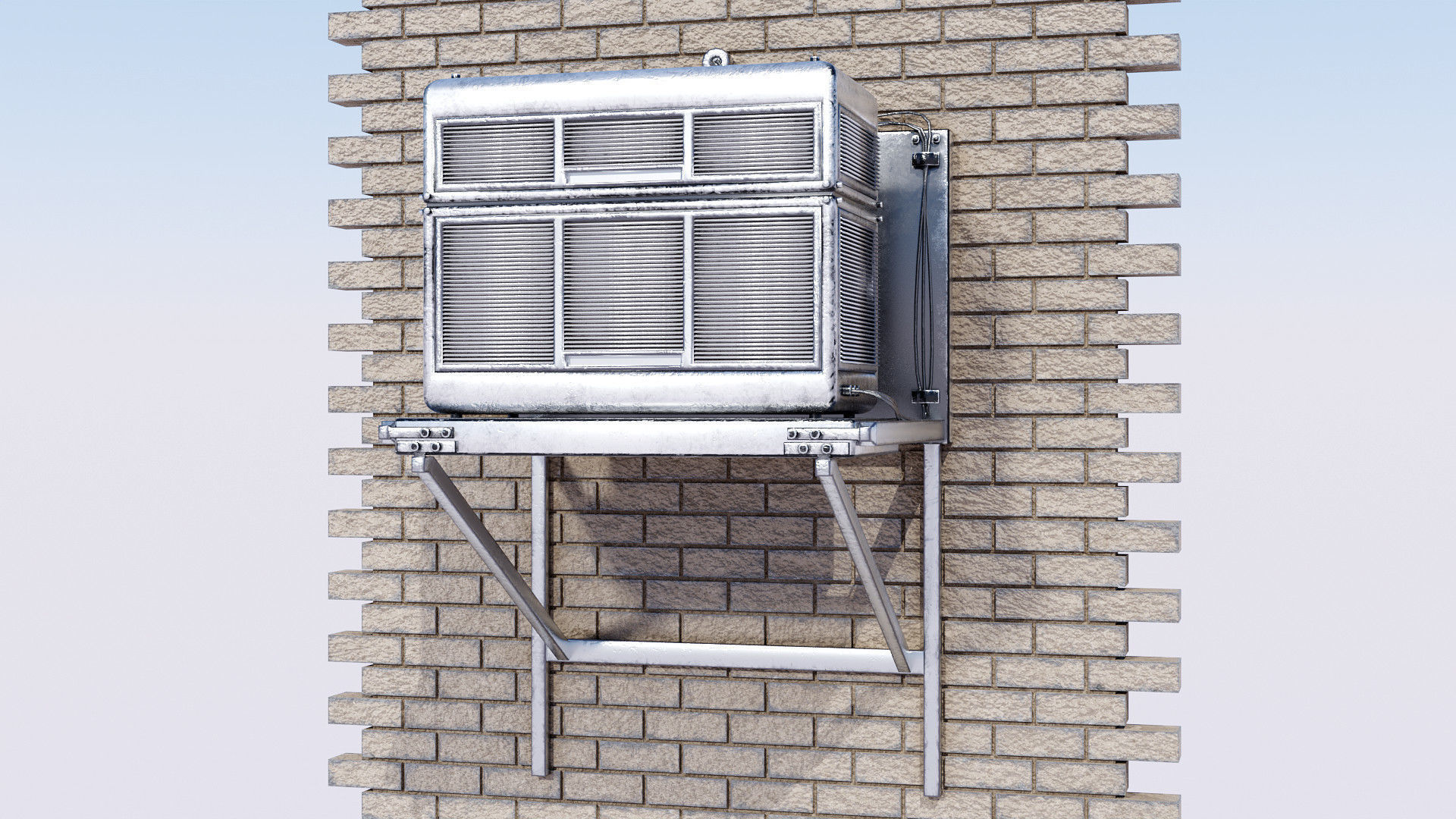 Air Conditioner Low-poly 3D model_4