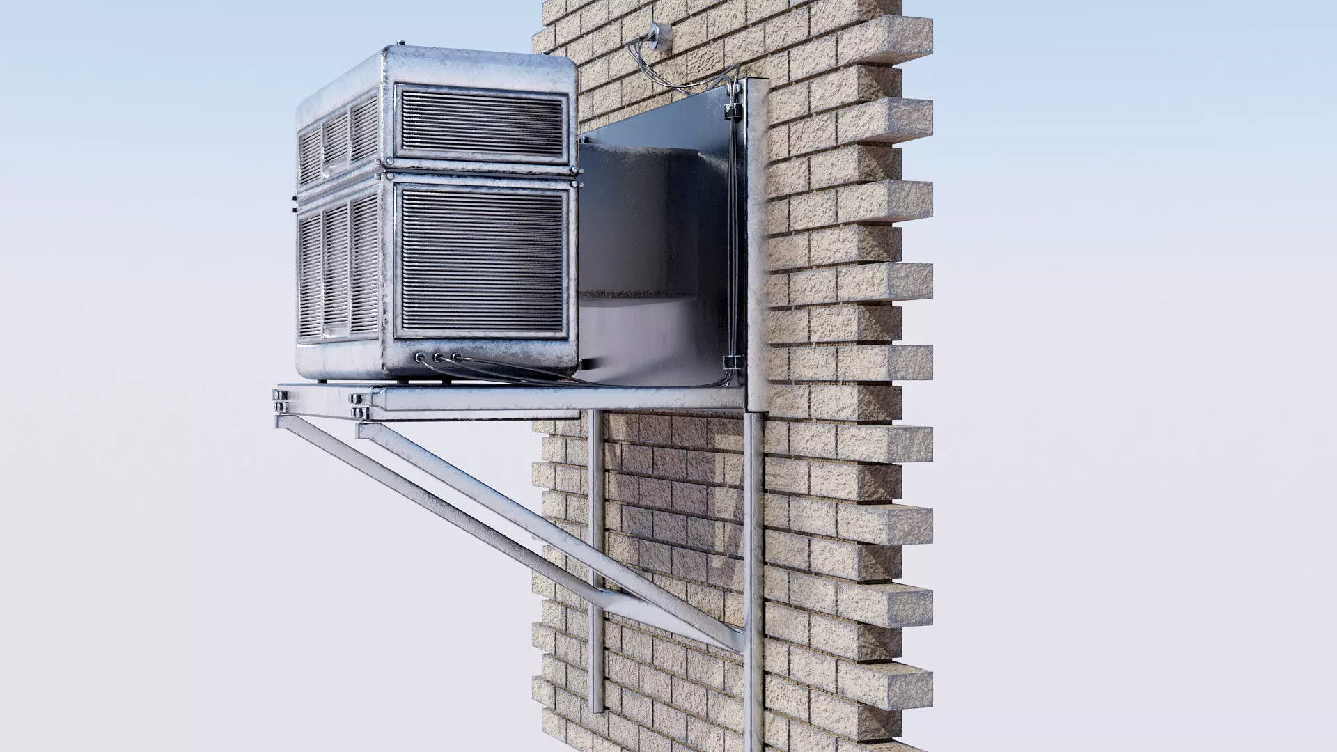 Air Conditioner Low-poly 3D model_1