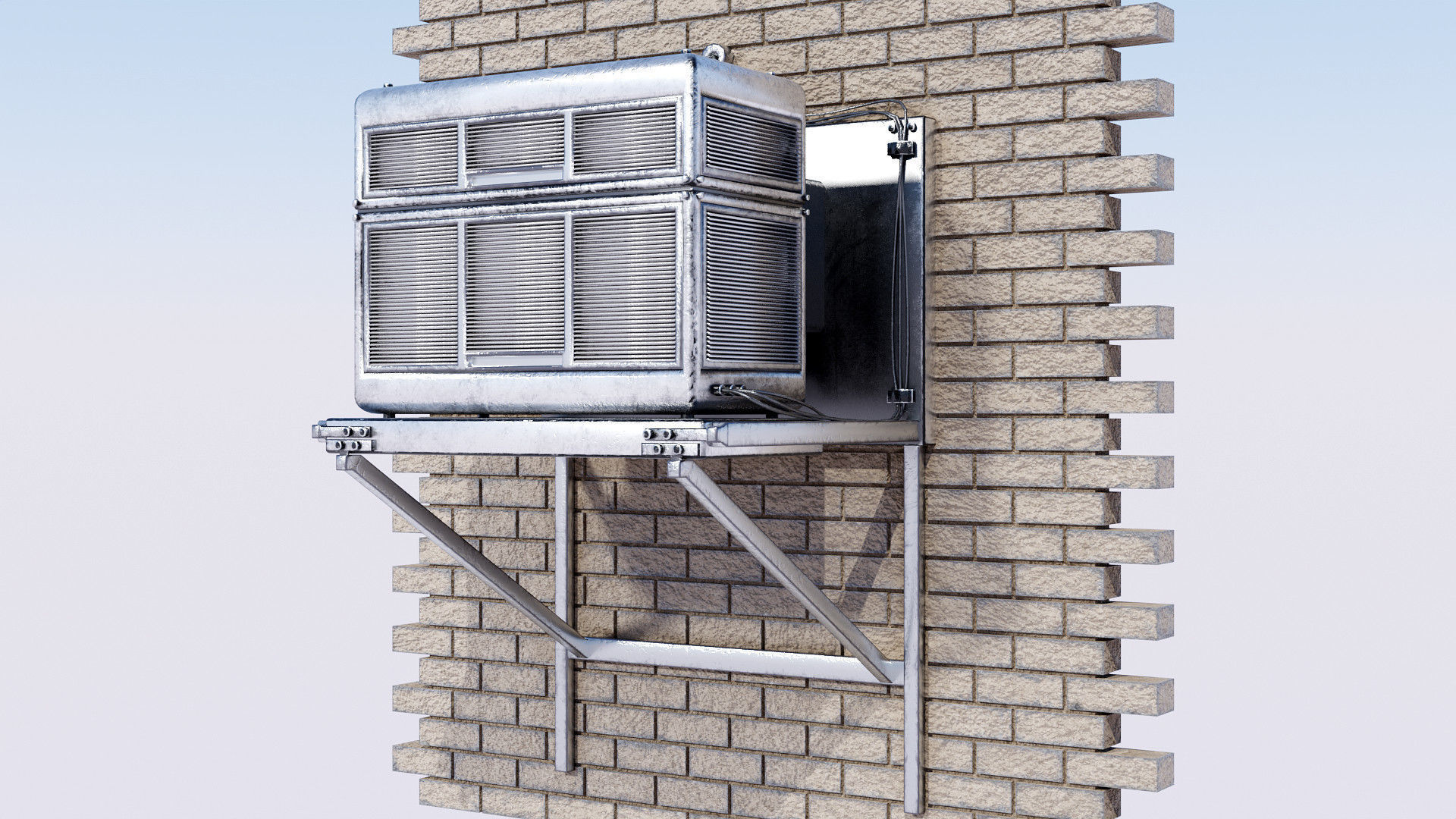 Air Conditioner Low-poly 3D model_3