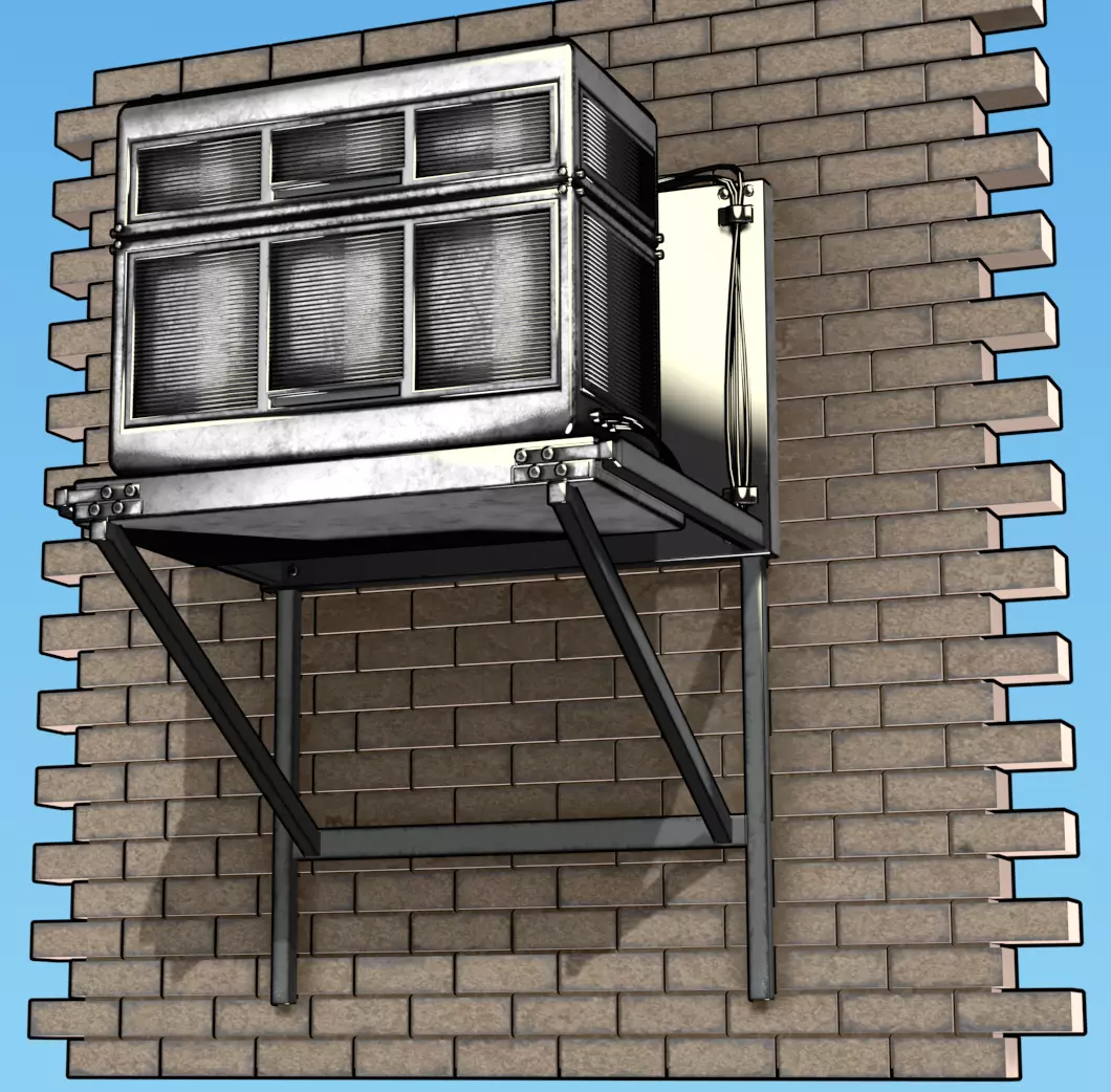 Air Conditioner Low-poly 3D model_8