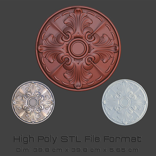 Circle Wooden Middle Ornament  3D print model