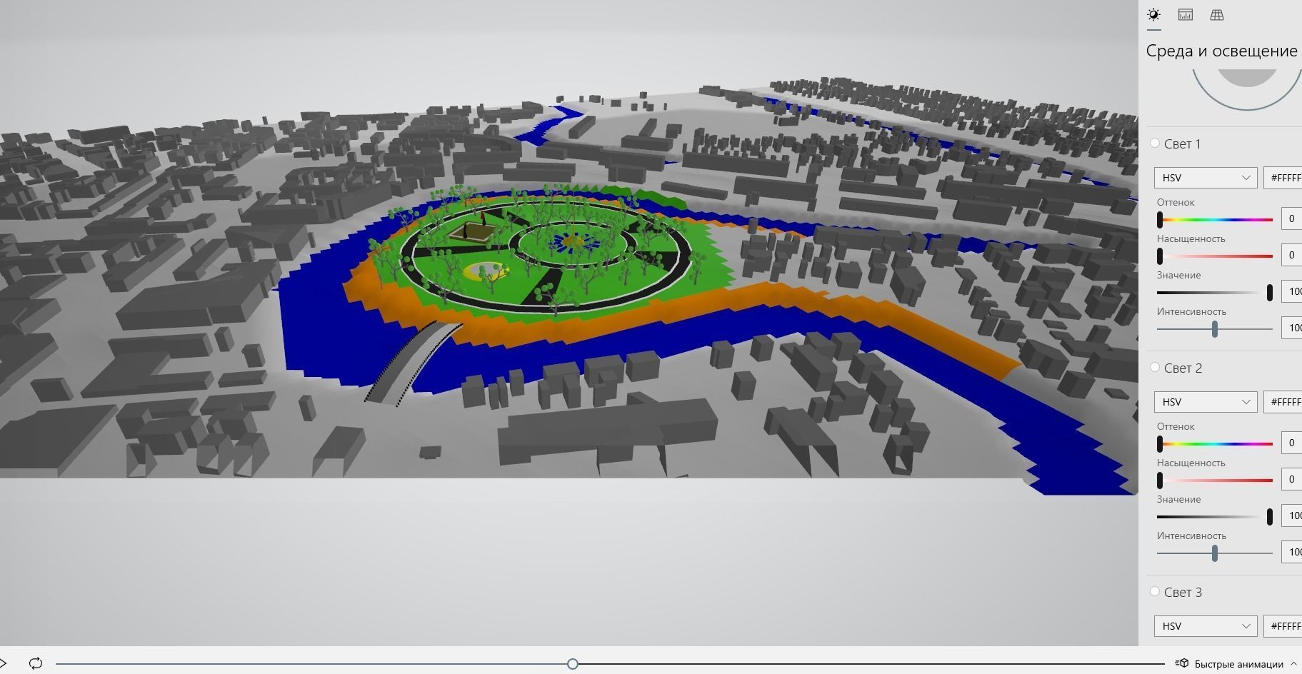 Park in the city 3D model_7