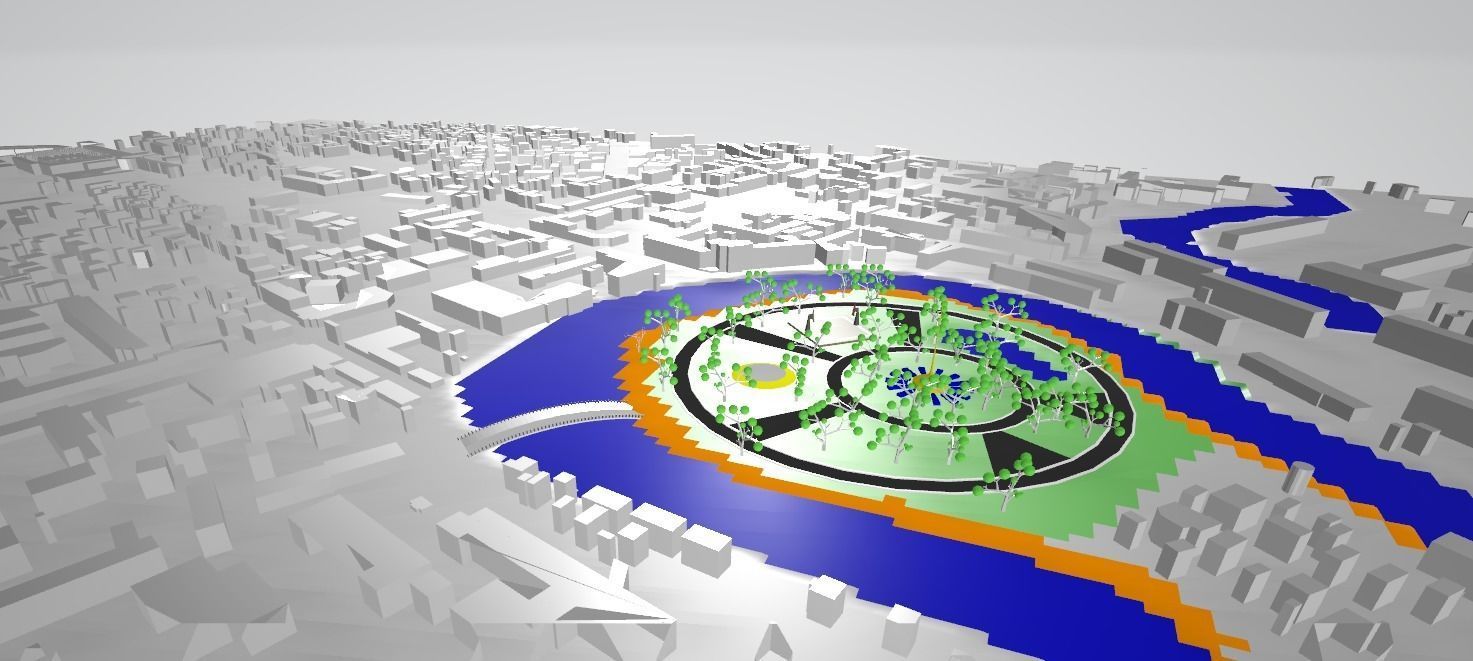 Park in the city 3D model_4