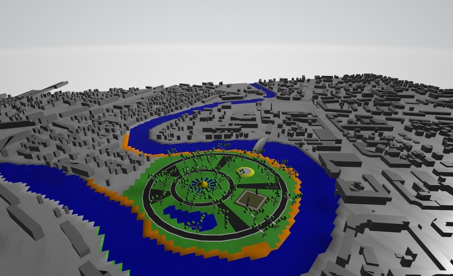 Park in the city 3D model_8