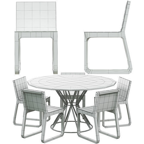 CIRCUS Table with MUU Chair 3D model 5