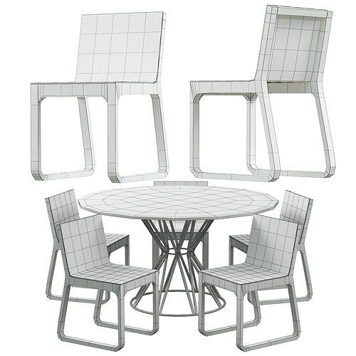 CIRCUS Table with MUU Chair 3D model 4