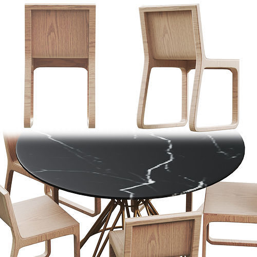 CIRCUS Table with MUU Chair 3D model 3