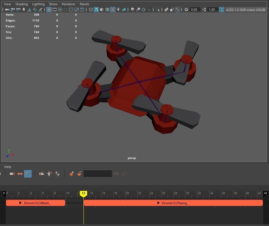 Drone LVL 1-3 - Game Ready - Hyper Casual Free low-poly 3D model_11