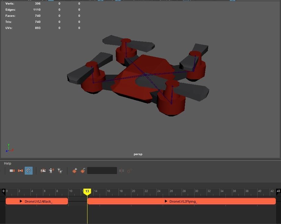 Drone LVL 1-3 - Game Ready - Hyper Casual Free low-poly 3D model_28