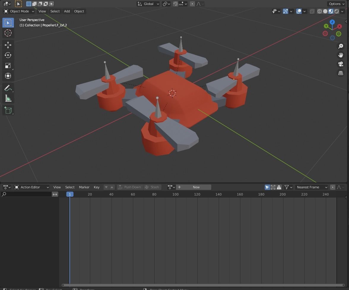 Drone LVL 1-3 - Game Ready - Hyper Casual Free low-poly 3D model_27