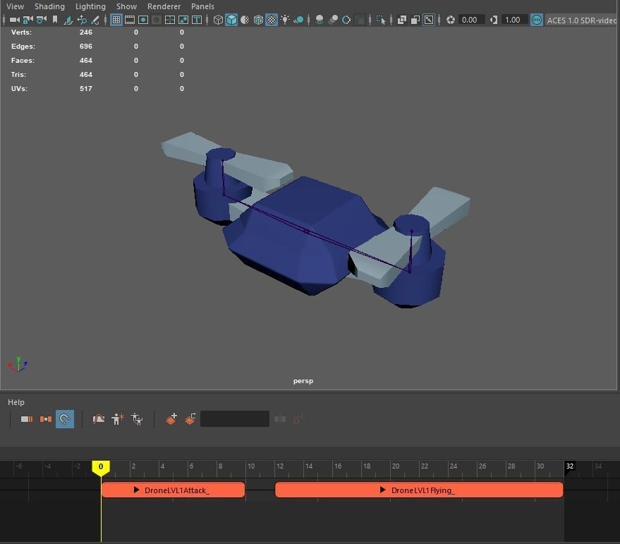 Drone LVL 1-3 - Game Ready - Hyper Casual Free low-poly 3D model_16