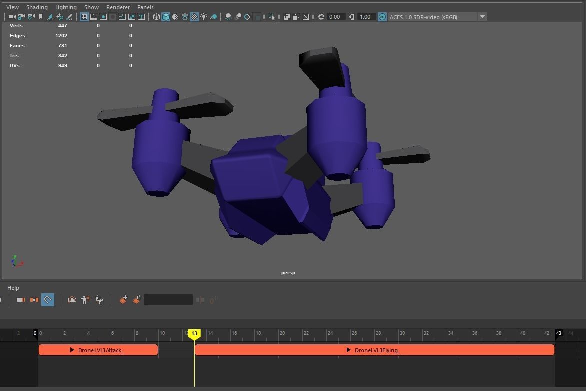 Drone LVL 1-3 - Game Ready - Hyper Casual Free low-poly 3D model_40