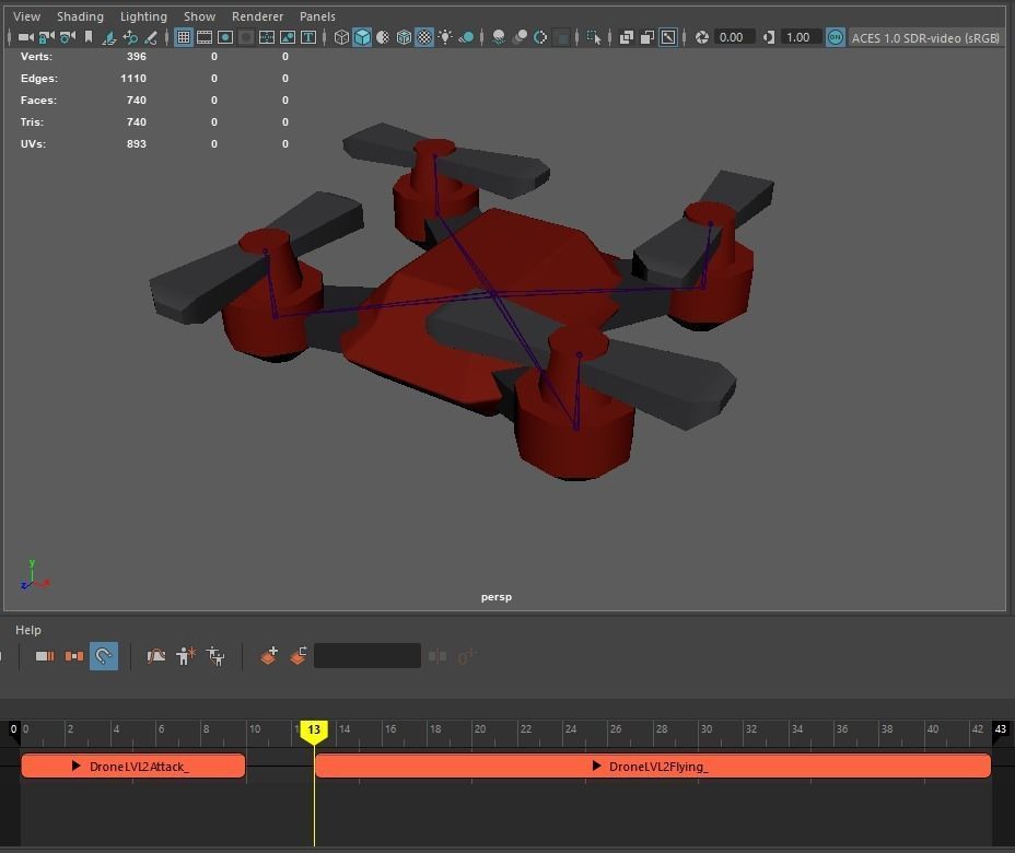 Drone LVL 1-3 - Game Ready - Hyper Casual Free low-poly 3D model_29
