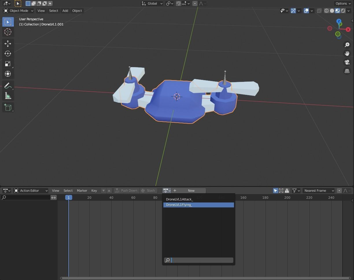 Drone LVL 1-3 - Game Ready - Hyper Casual Free low-poly 3D model_8