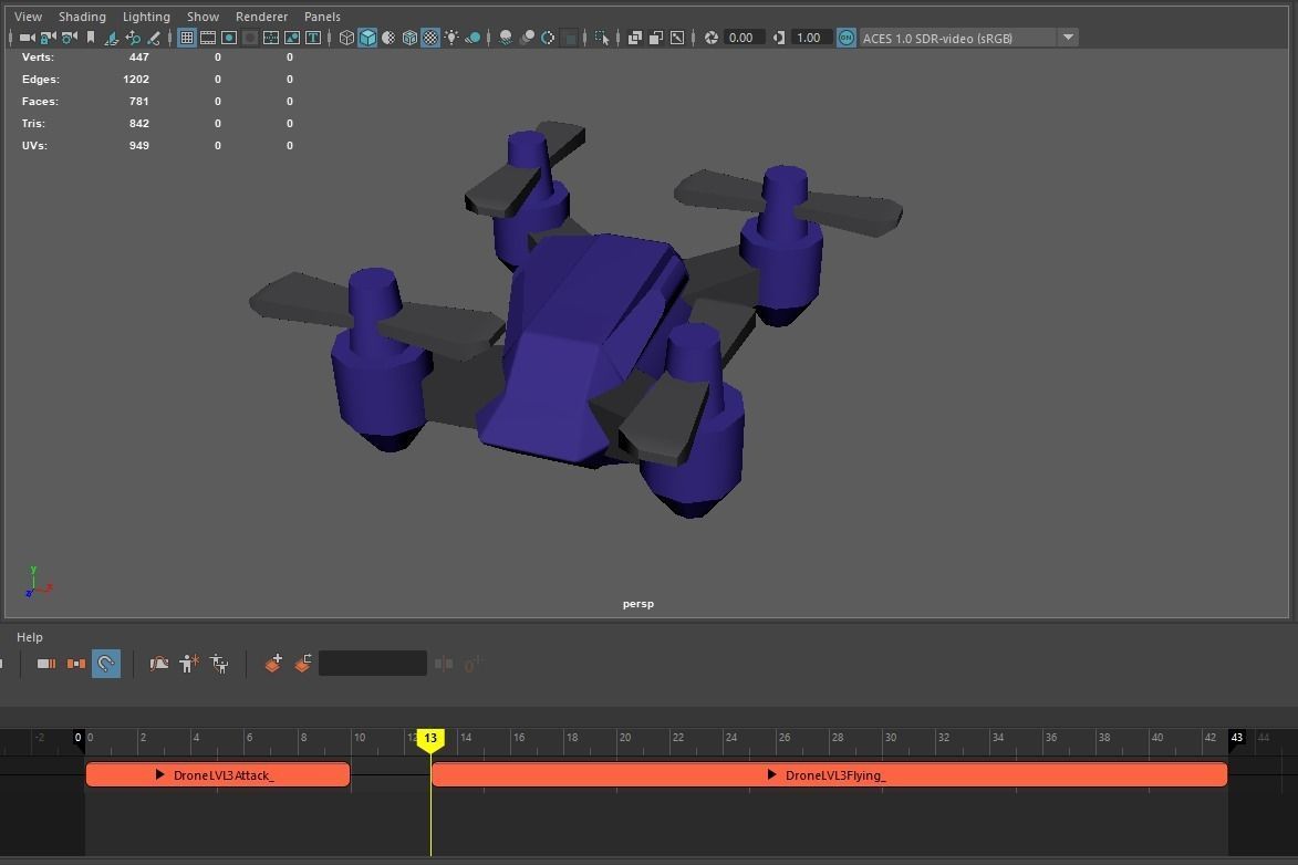 Drone LVL 1-3 - Game Ready - Hyper Casual Free low-poly 3D model_13
