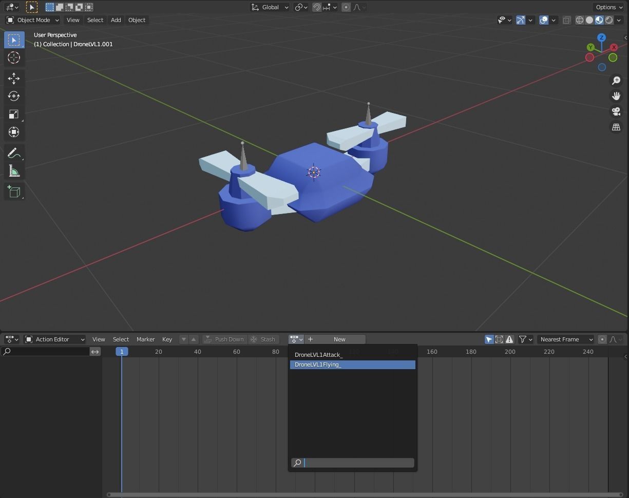 Drone LVL 1-3 - Game Ready - Hyper Casual Free low-poly 3D model_14