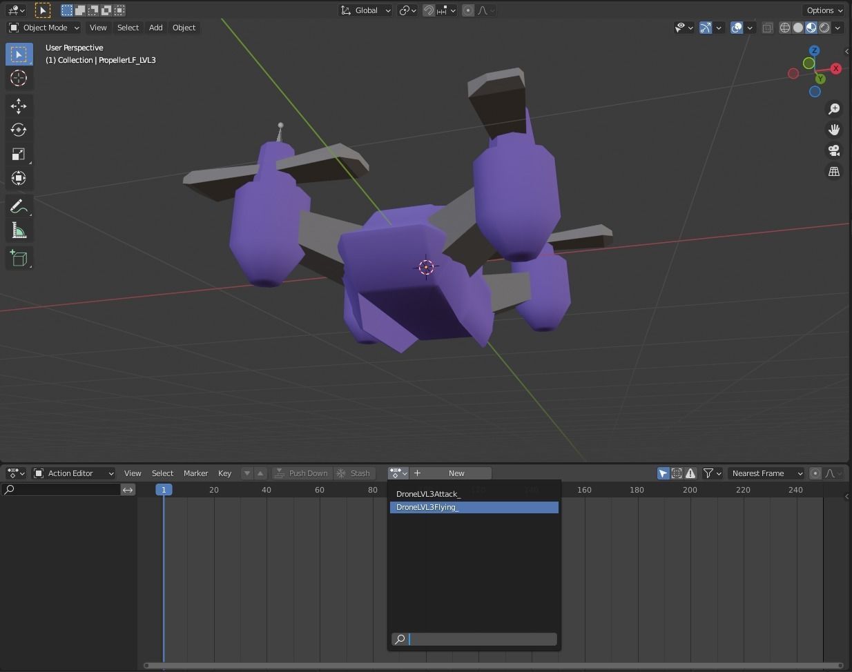 Drone LVL 1-3 - Game Ready - Hyper Casual Free low-poly 3D model_38