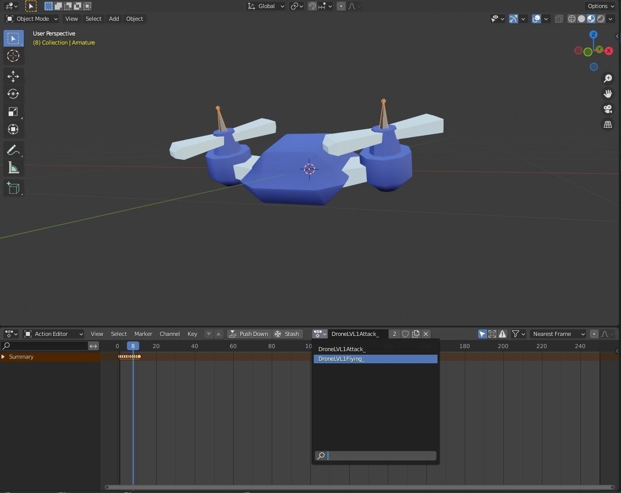 Drone LVL 1-3 - Game Ready - Hyper Casual Free low-poly 3D model_15