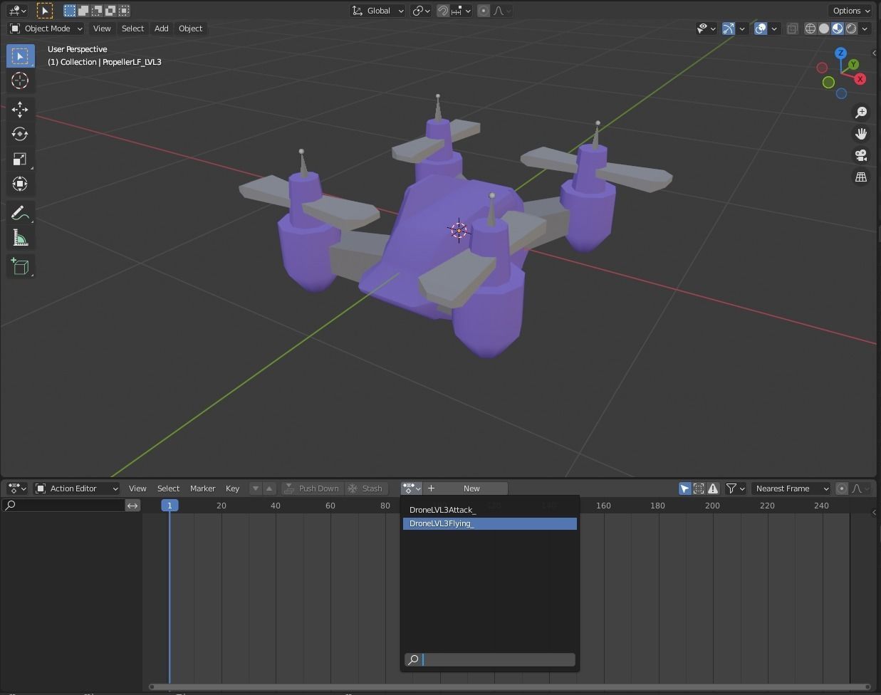 Drone LVL 1-3 - Game Ready - Hyper Casual Free low-poly 3D model_37