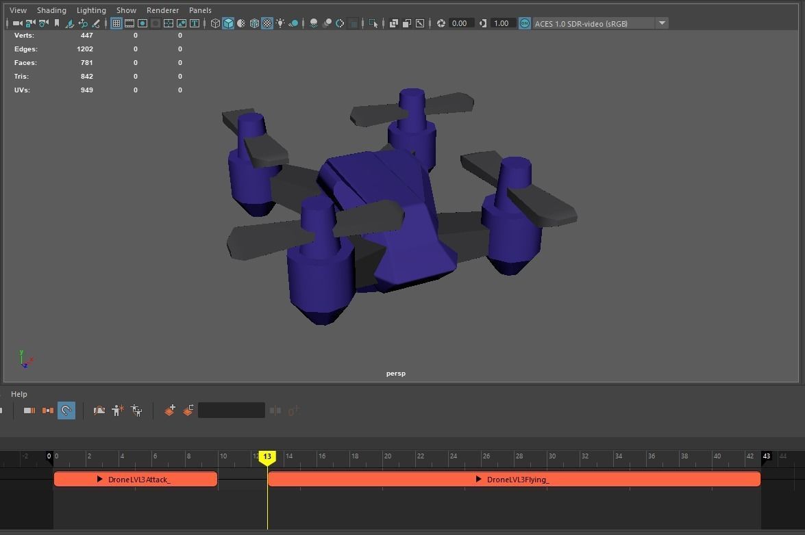 Drone LVL 1-3 - Game Ready - Hyper Casual Free low-poly 3D model_39