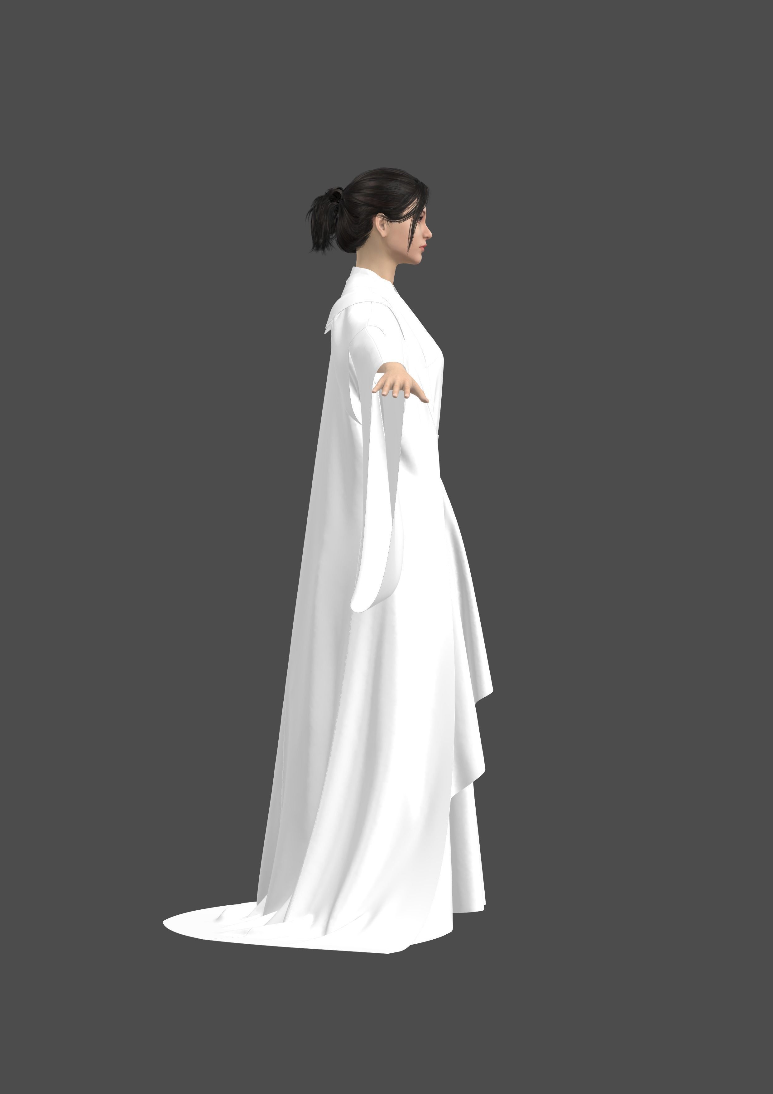 Traditional Chinese clothing 3D model_7