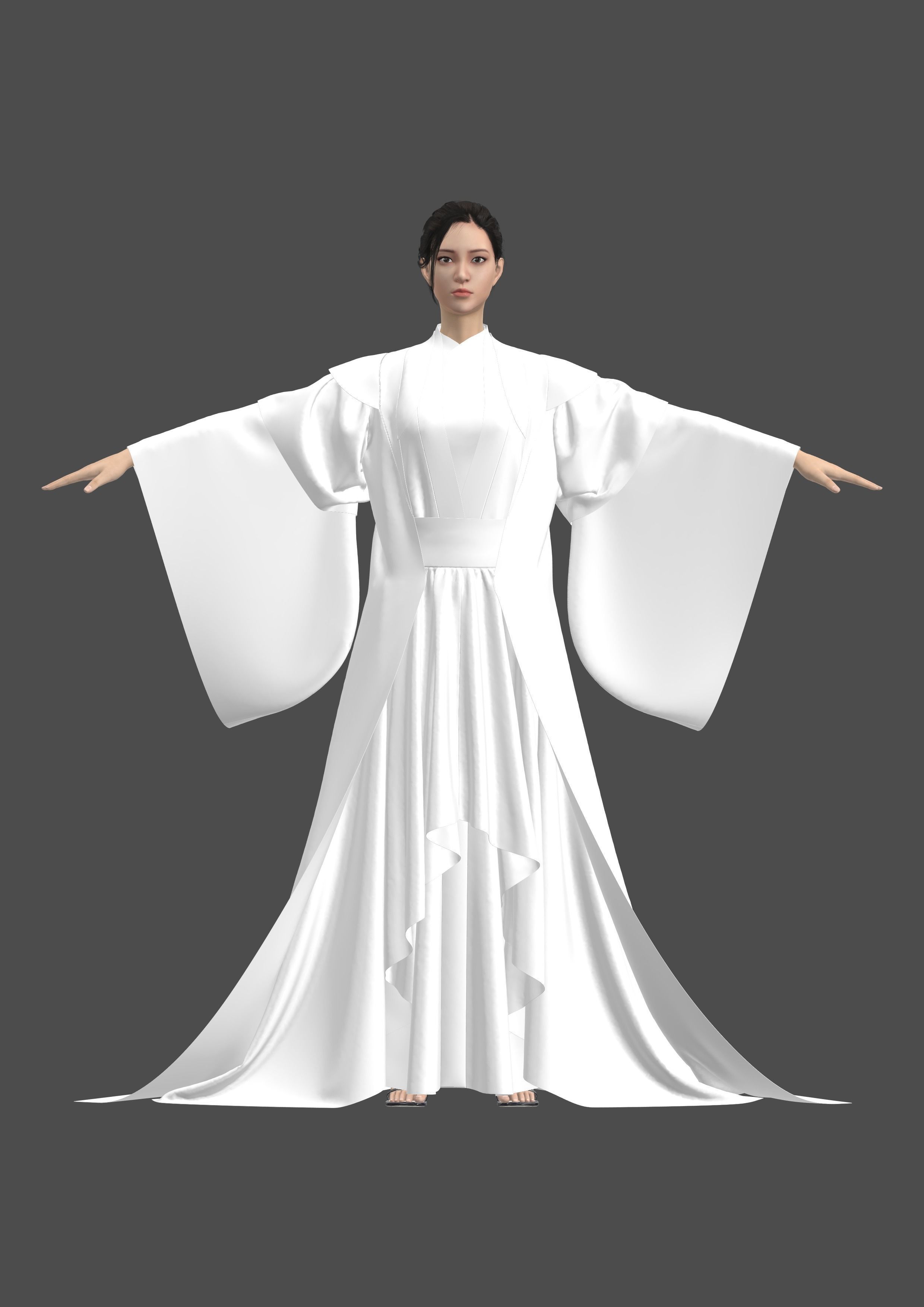 Traditional Chinese clothing 3D model_5