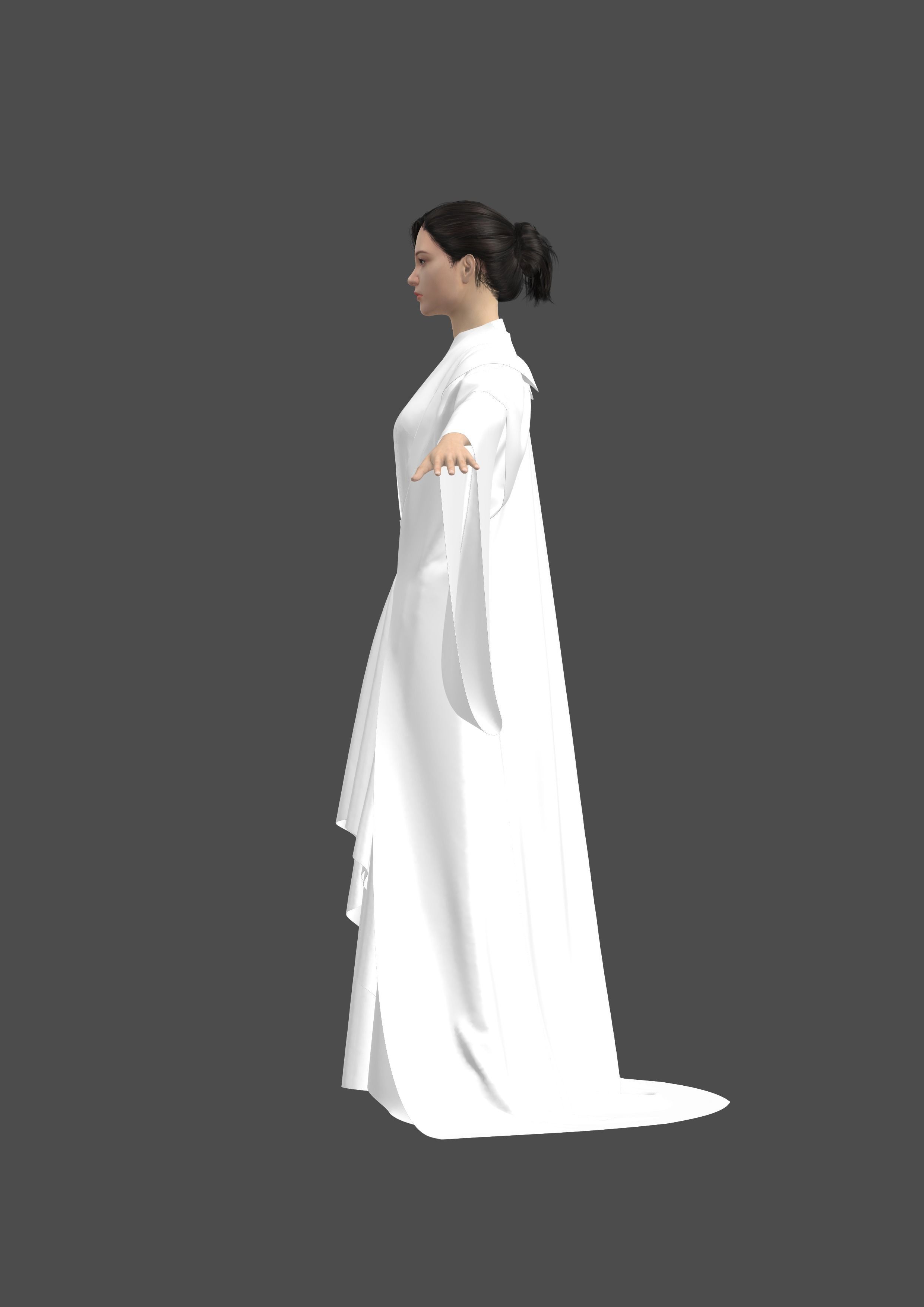 Traditional Chinese clothing 3D model_2