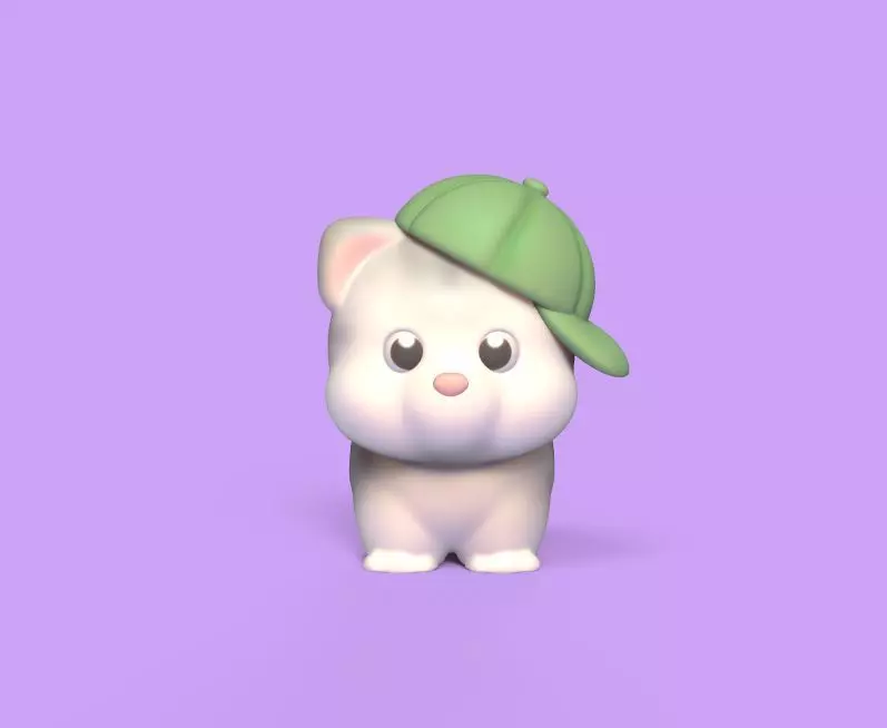 Cat in a Cap 3D print model