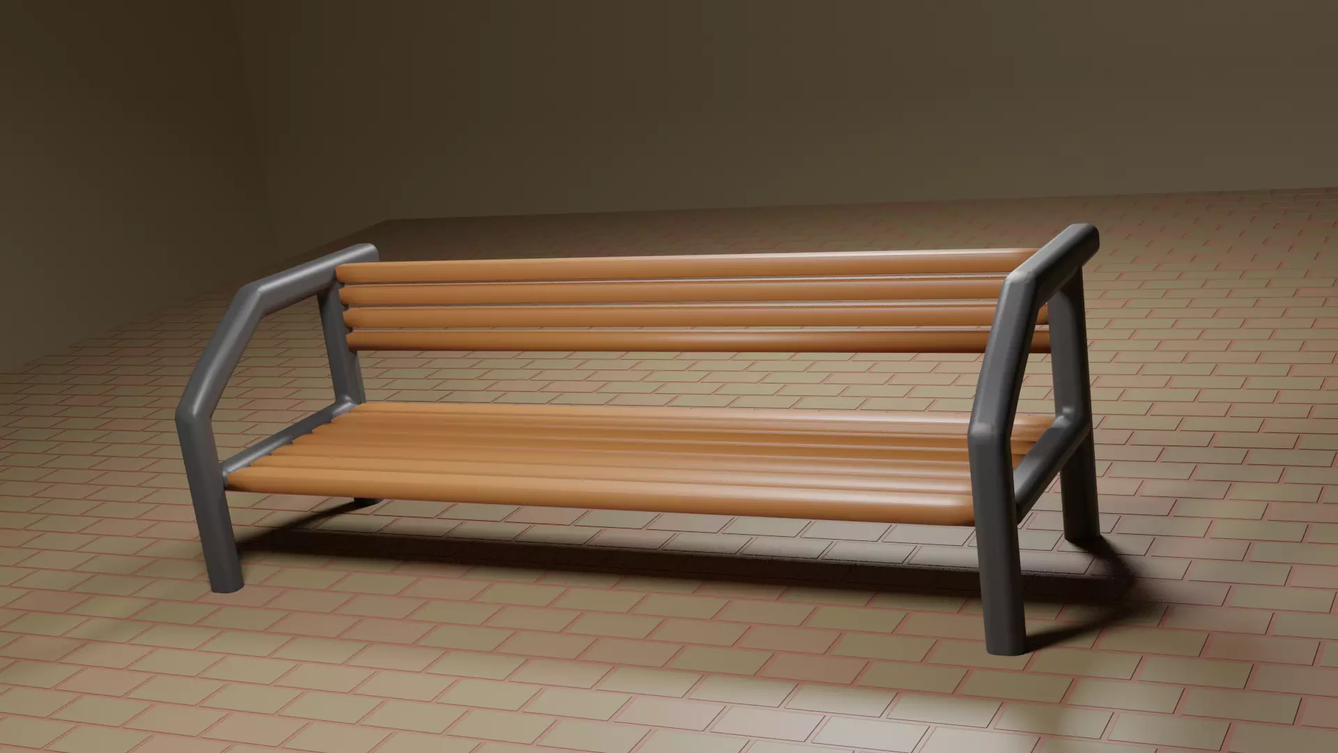 Park sitting bench Free 3D model_0