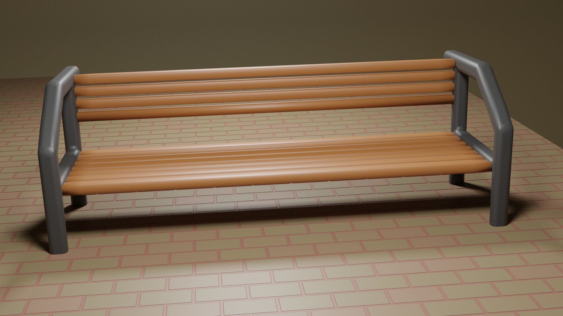 Park sitting bench Free 3D model_1