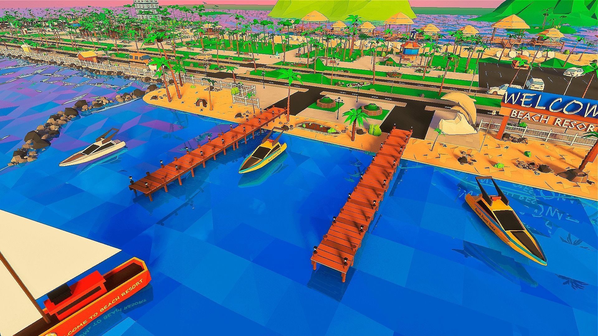 Islandville Resort Low-poly 3D model_7