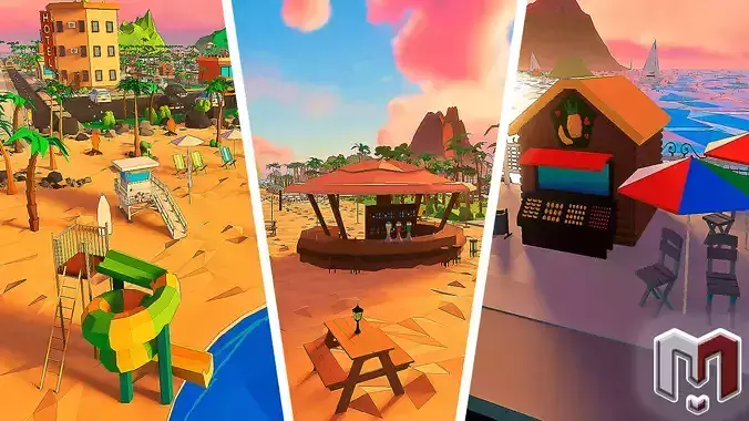 Islandville Resort Low-poly 3D model