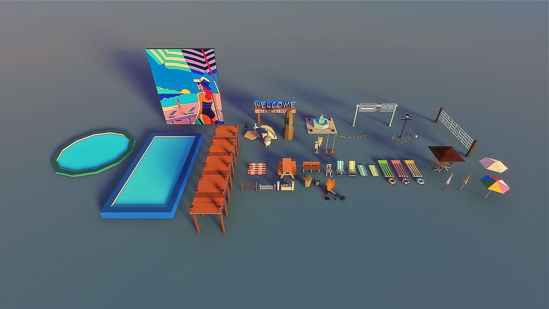 Islandville Resort Low-poly 3D model_33