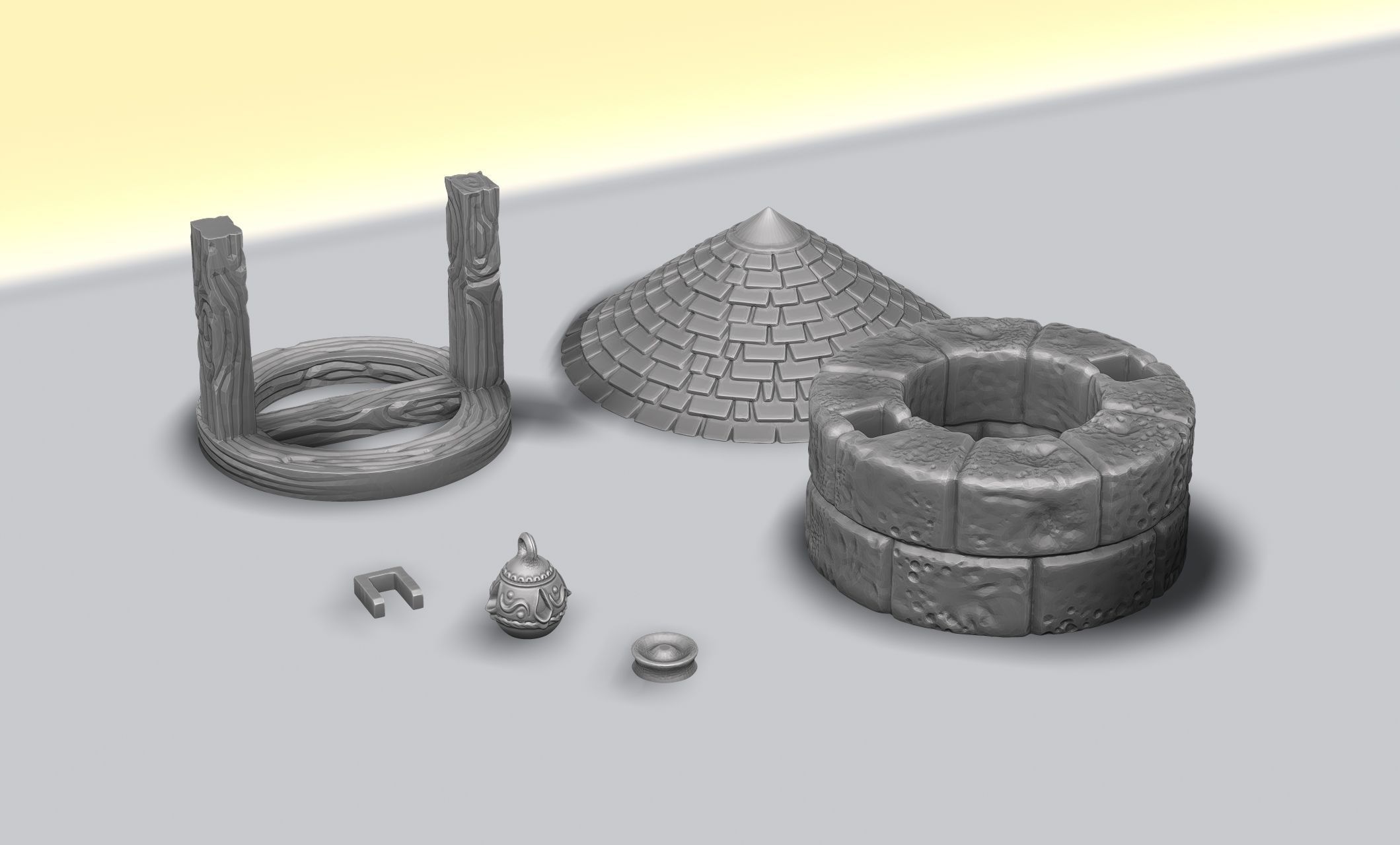 The water well - Boardgames - Wargames - WH - FG - DnD 3D print model_4