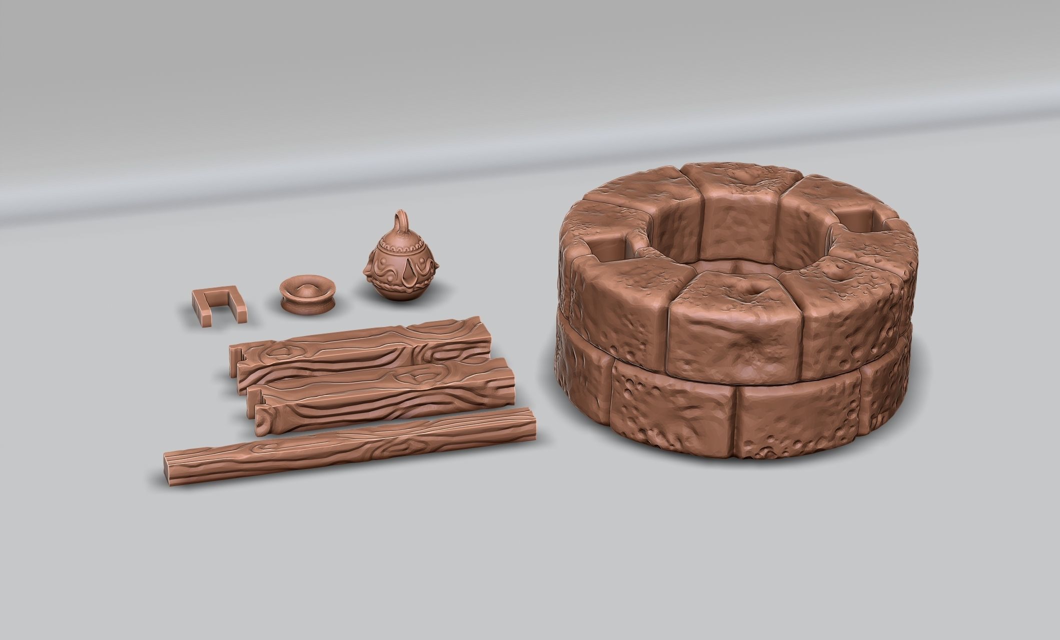The water well - Boardgames - Wargames - WH - FG - DnD 3D print model_9