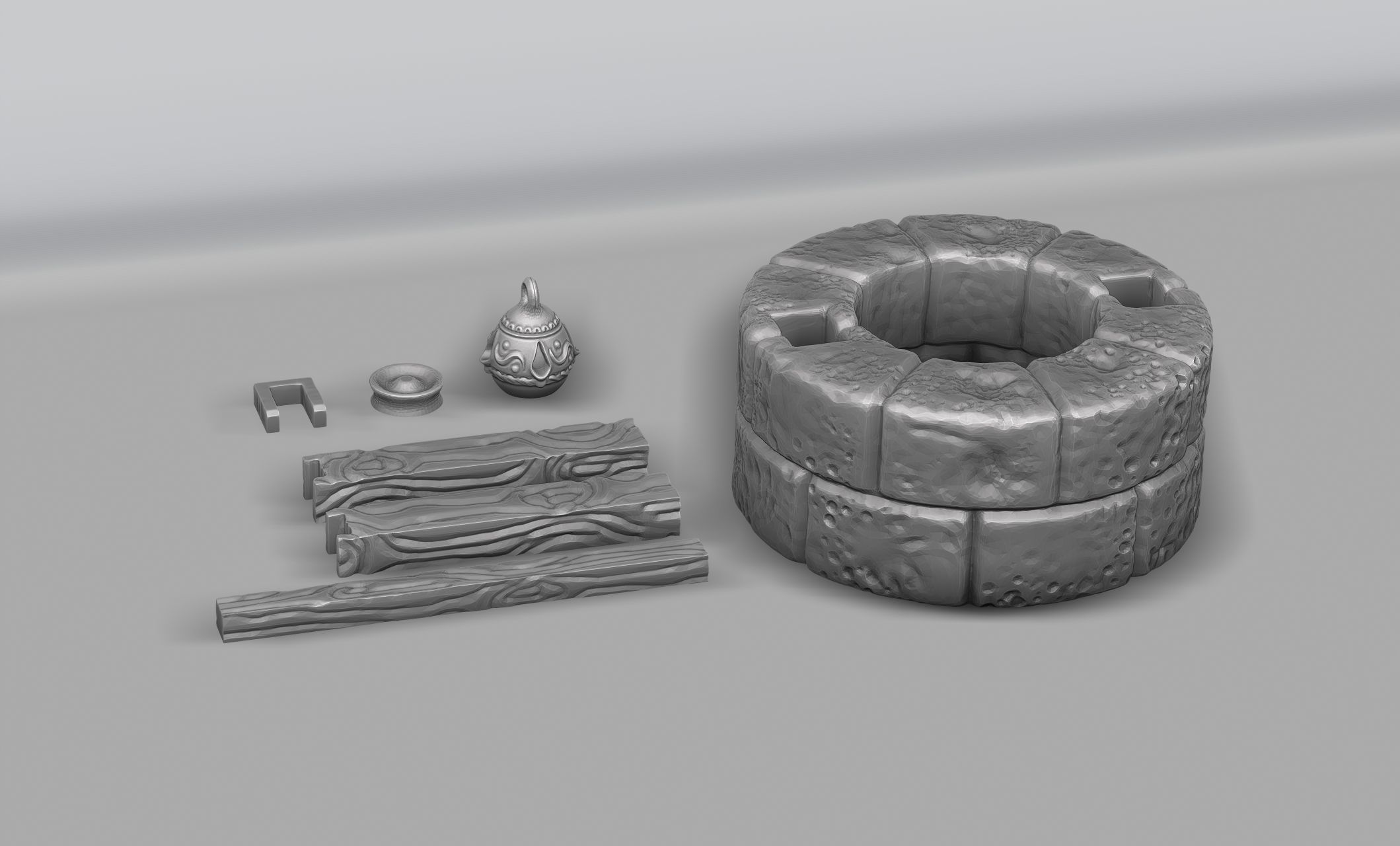 The water well - Boardgames - Wargames - WH - FG - DnD 3D print model_10