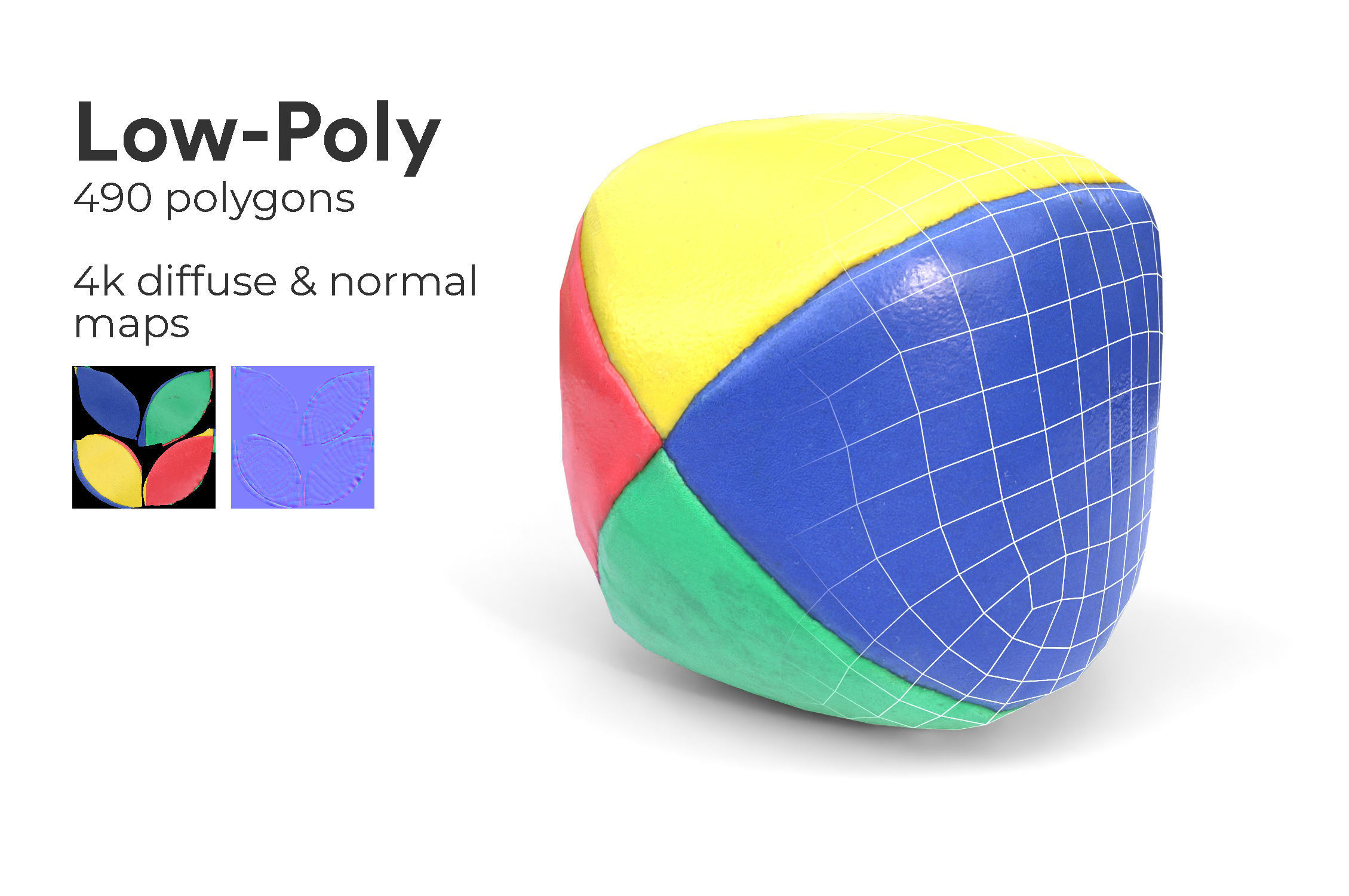 Realistic juggling ball photoscan - multiple resolutions 3D model_2