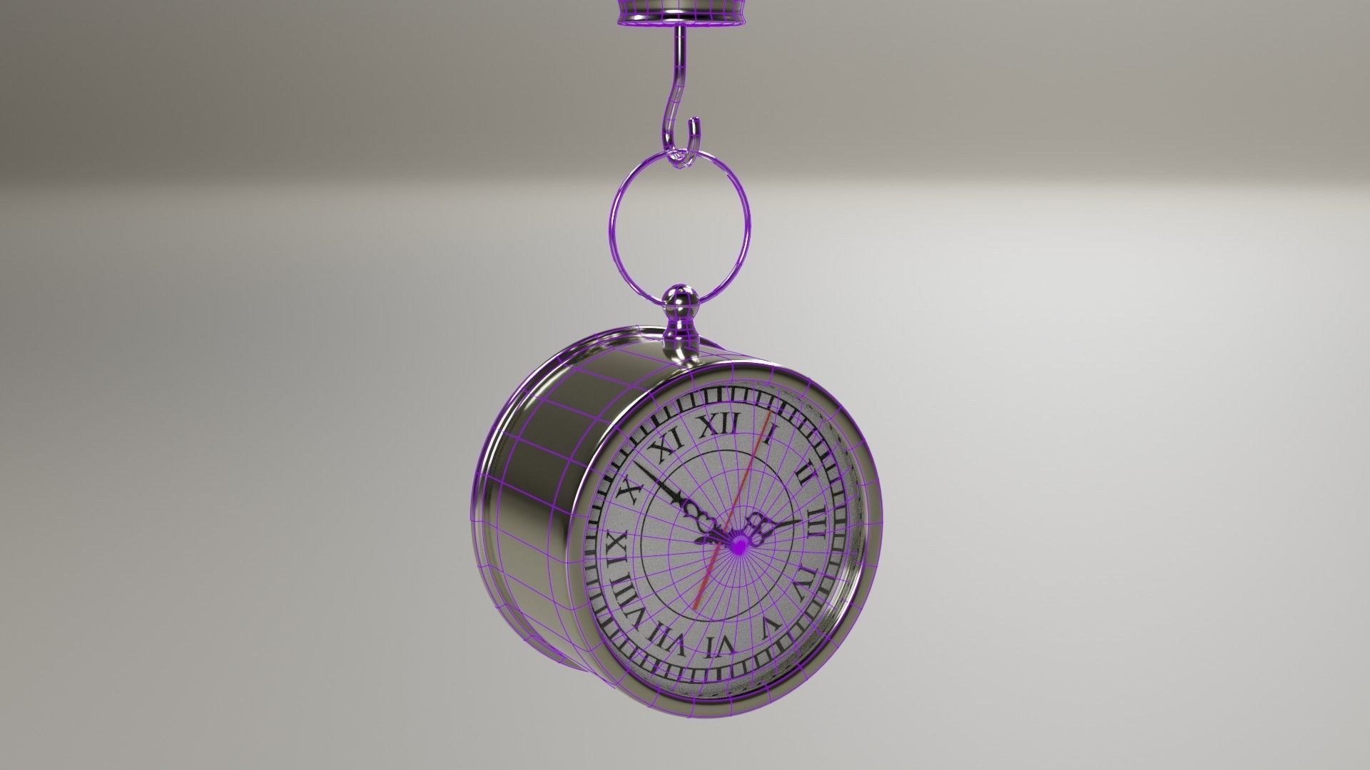 Desk clock in tube 3D model_6