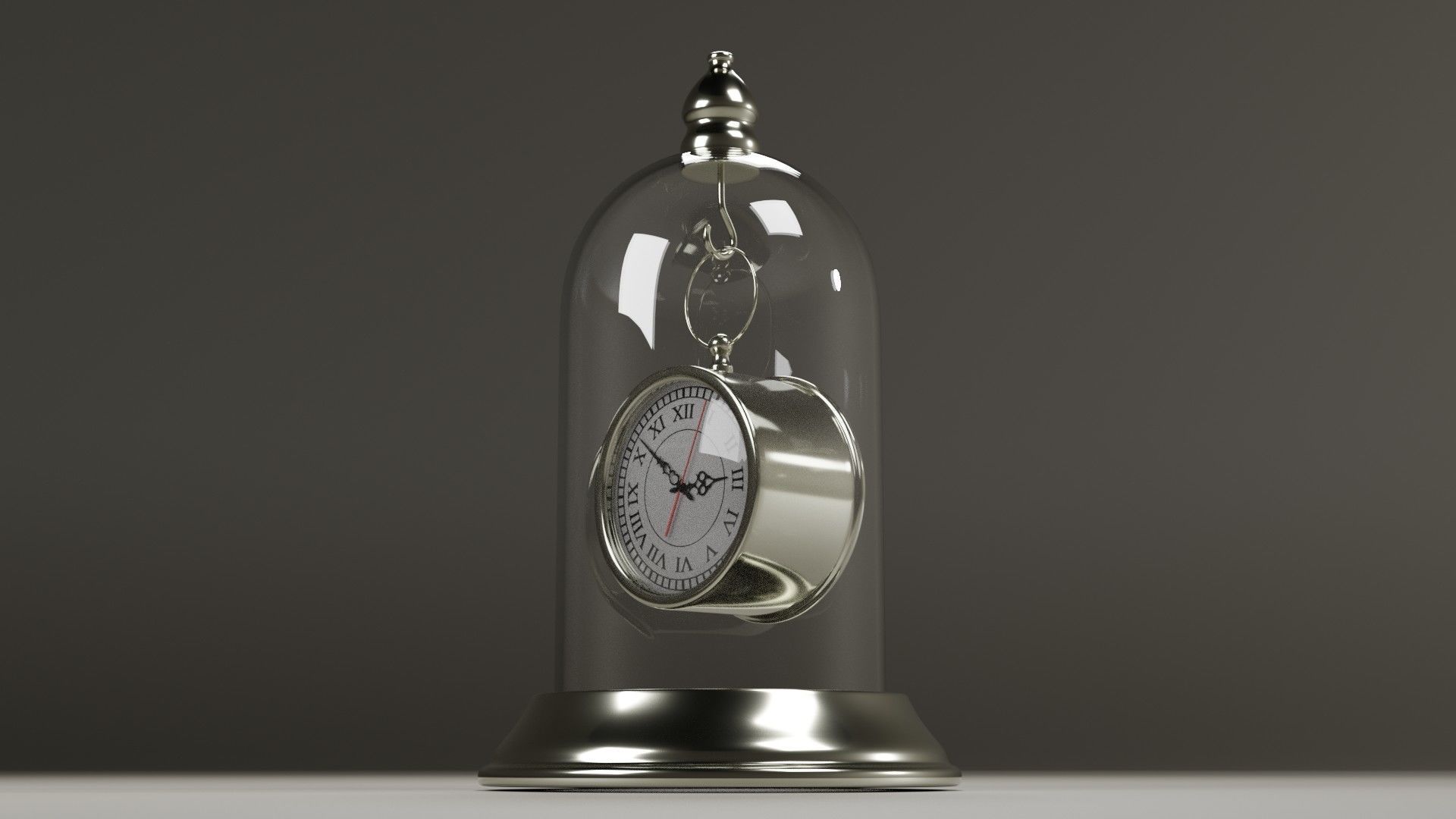 Desk clock in tube 3D model_1