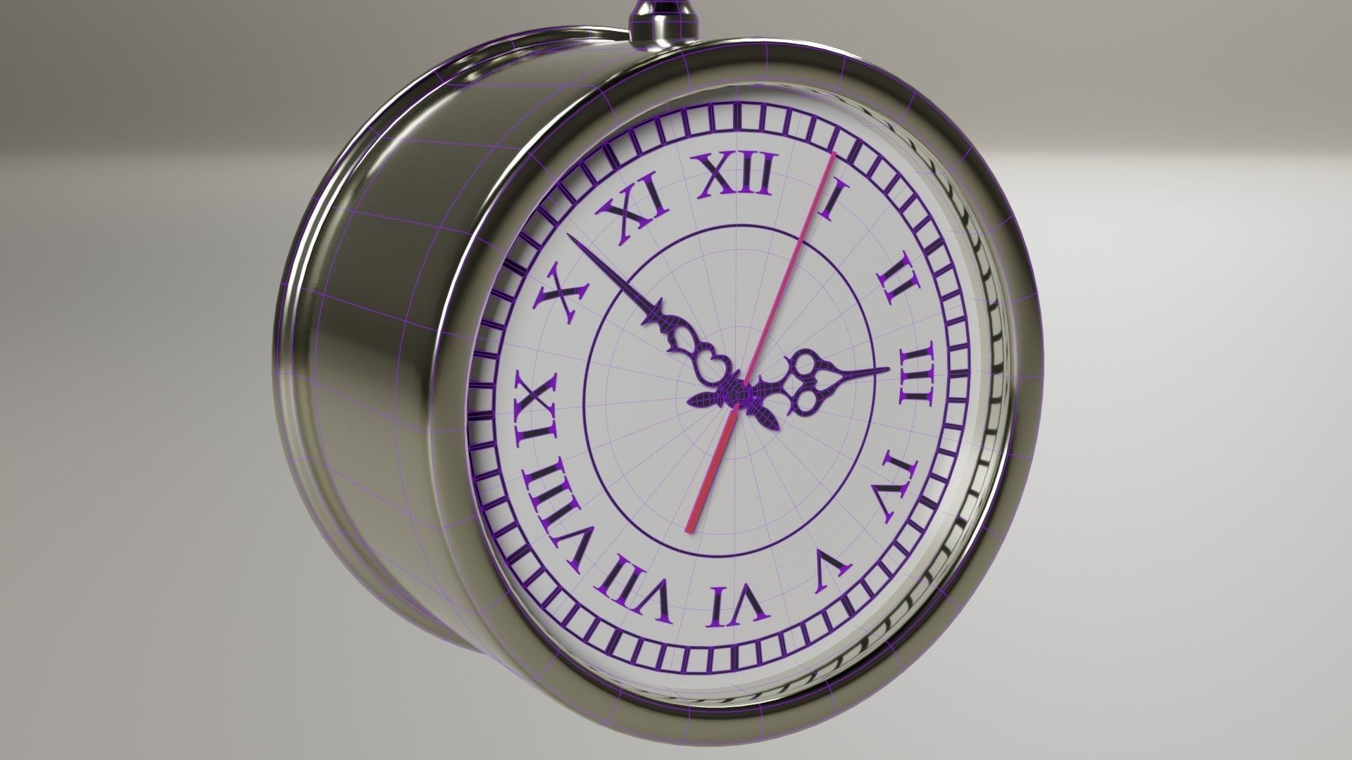 Desk clock in tube 3D model_7