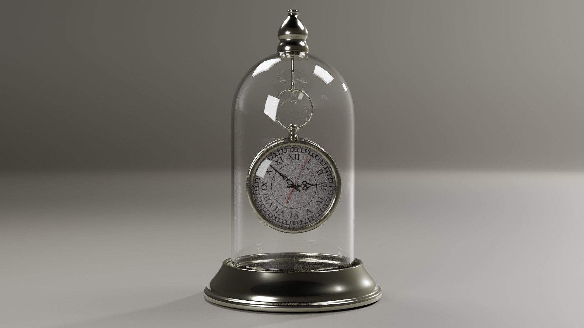 Desk clock in tube 3D model_3