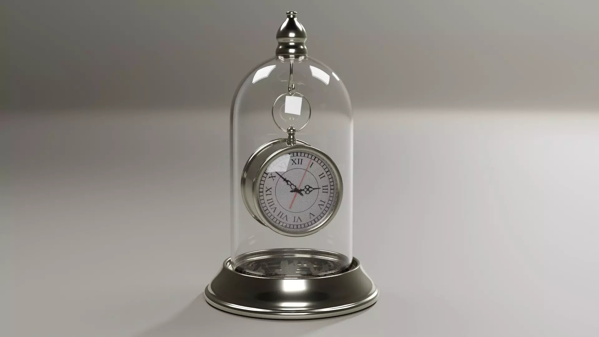 Desk clock in tube 3D model_0
