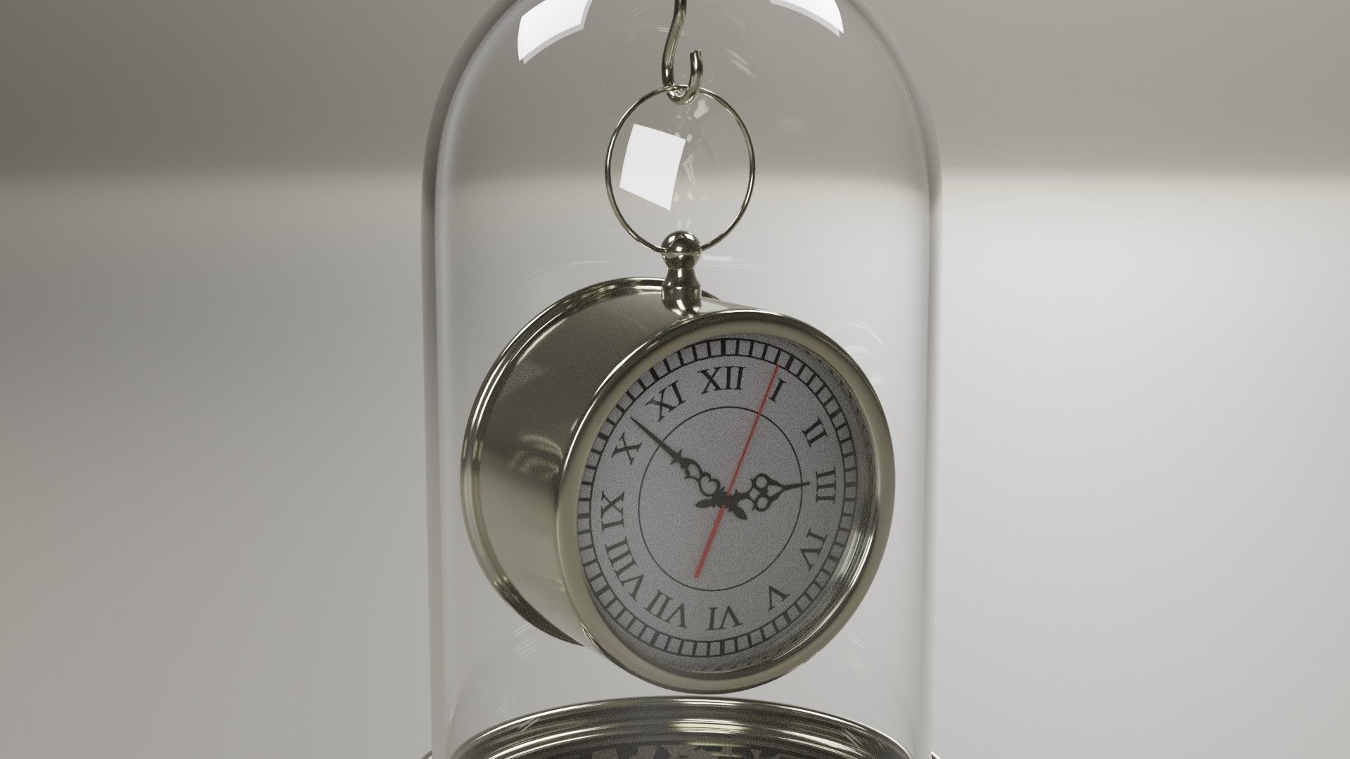Desk clock in tube 3D model_4